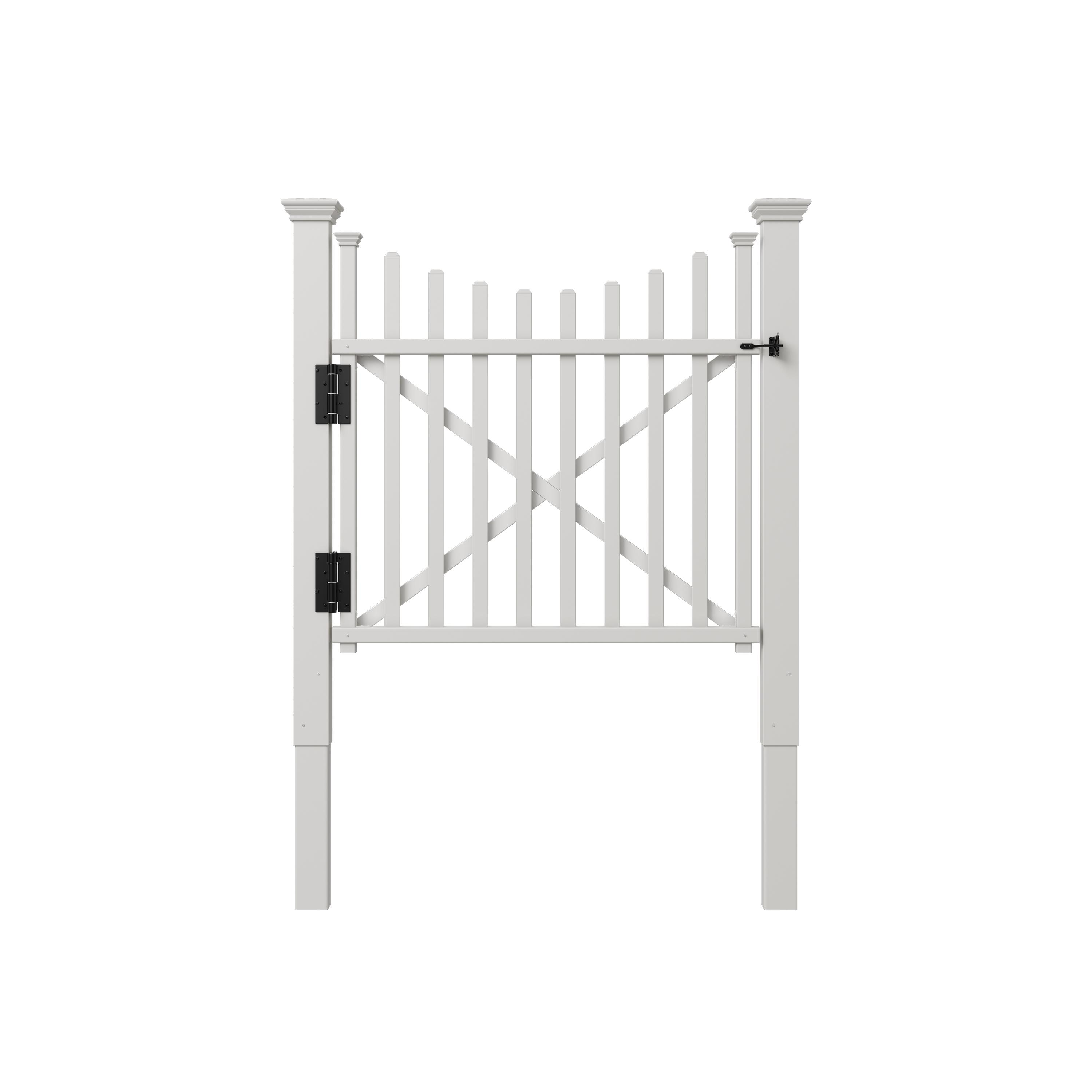 Zippity Outdoor Products 3.8ft H x 4.1ft W (1 Gate) Zippity Manchester Gate Kit, White Vinyl Picket Fence Gate Kit for Manchester Fence Panels, Gate for Backyard, Patio, Outdoor, & Garden Fence, ZP19019