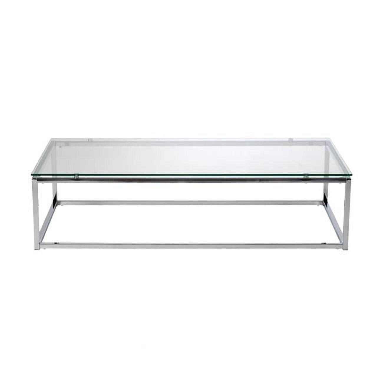 Elevate 47.8'' Clear Glass Rectangular Coffee Table with Chrome Lift-Top