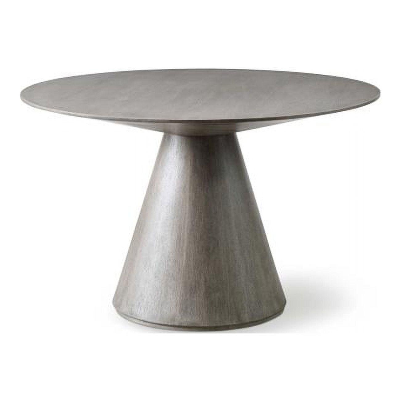 Contemporary Round Grey Oak Pedestal Dining Table - 47"