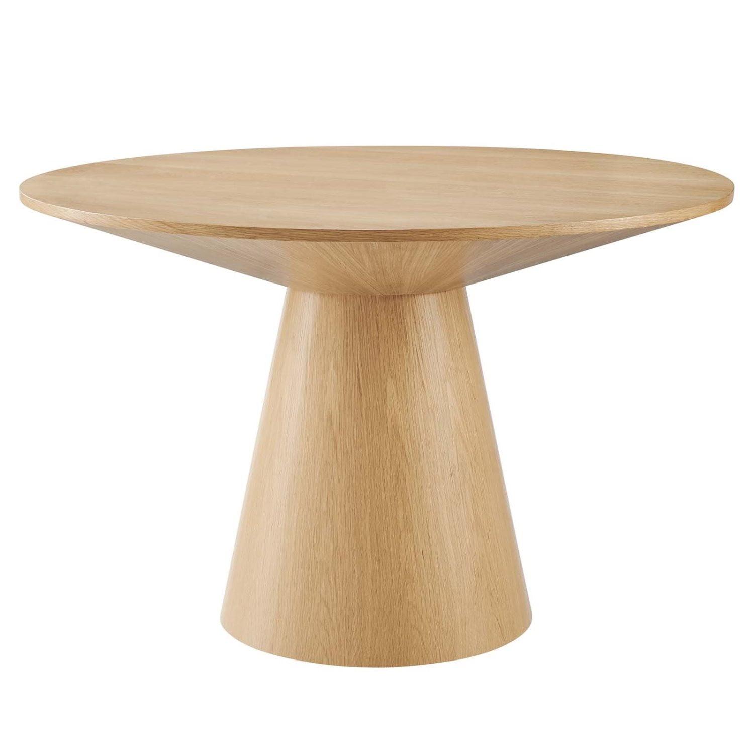 Modway Provision 47" Round Modern Style MDF Wood Dining Table in Oak