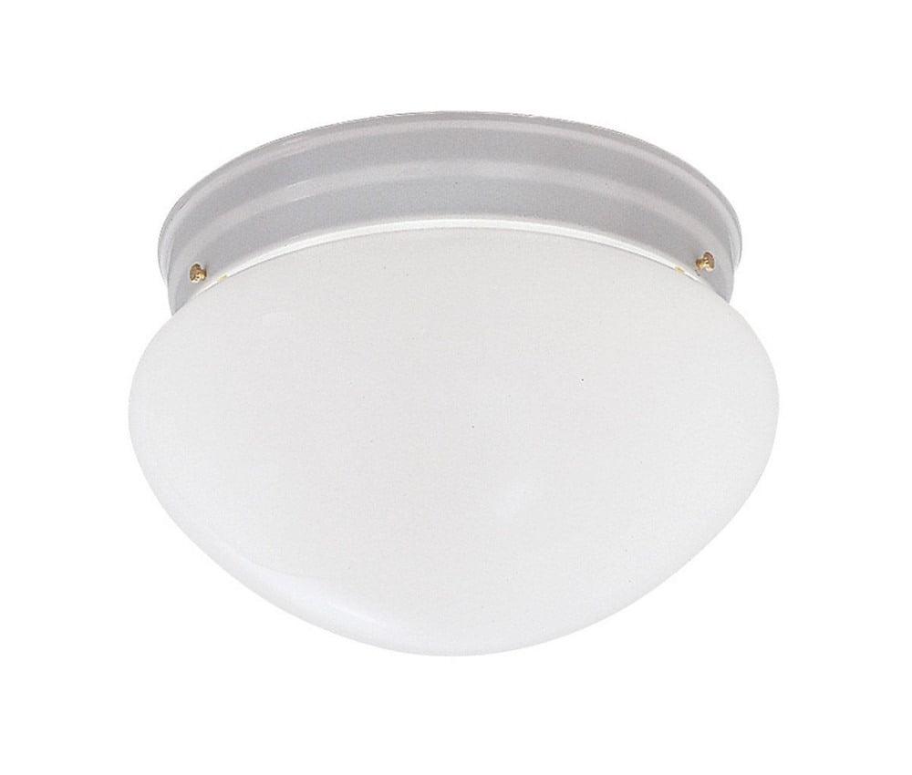 4732-WH-Designers Fountain-2 Light Flush Mount With Satin Etched Glass Globe