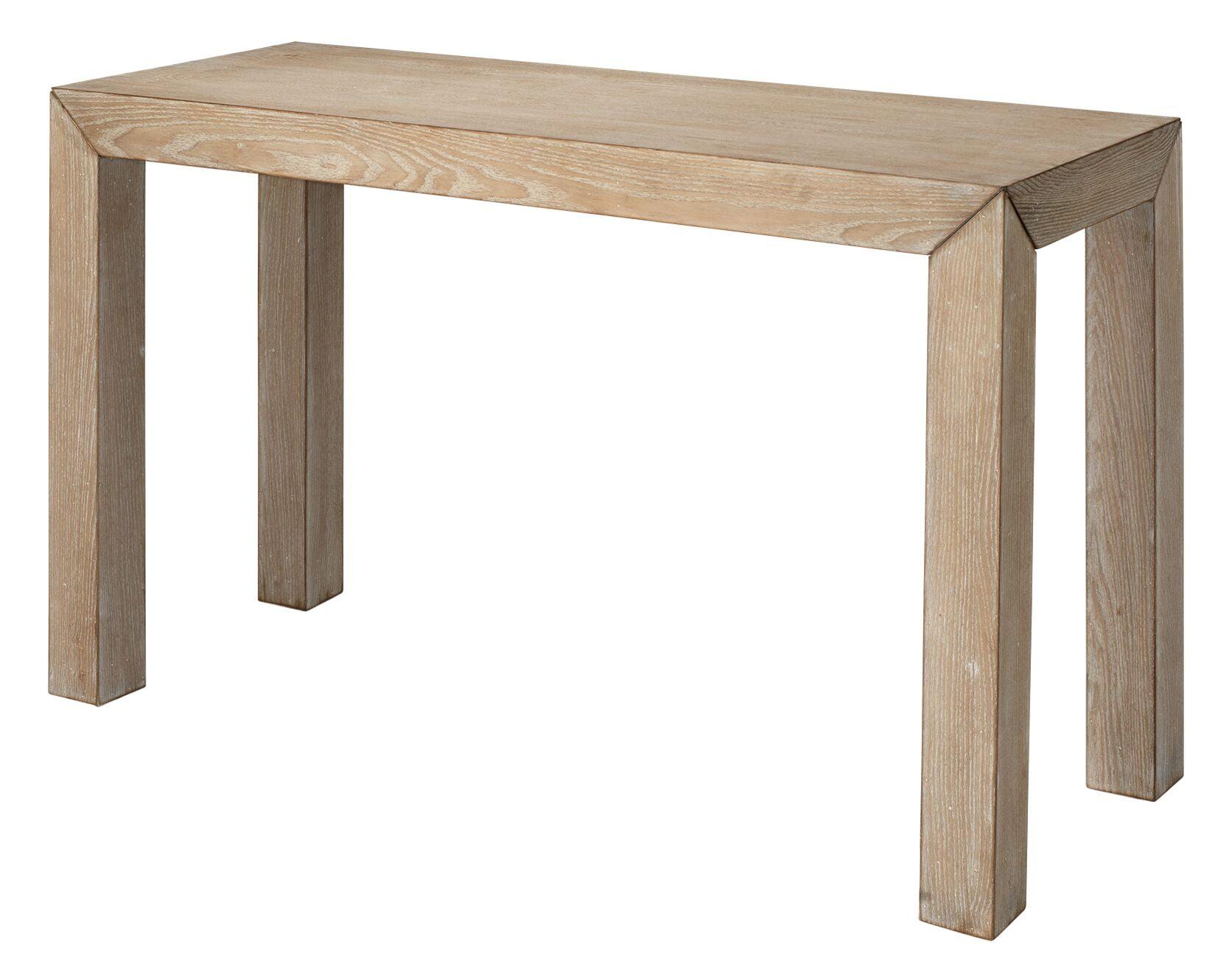 Parsons Natural Oak Veneer Rectangular Console Table