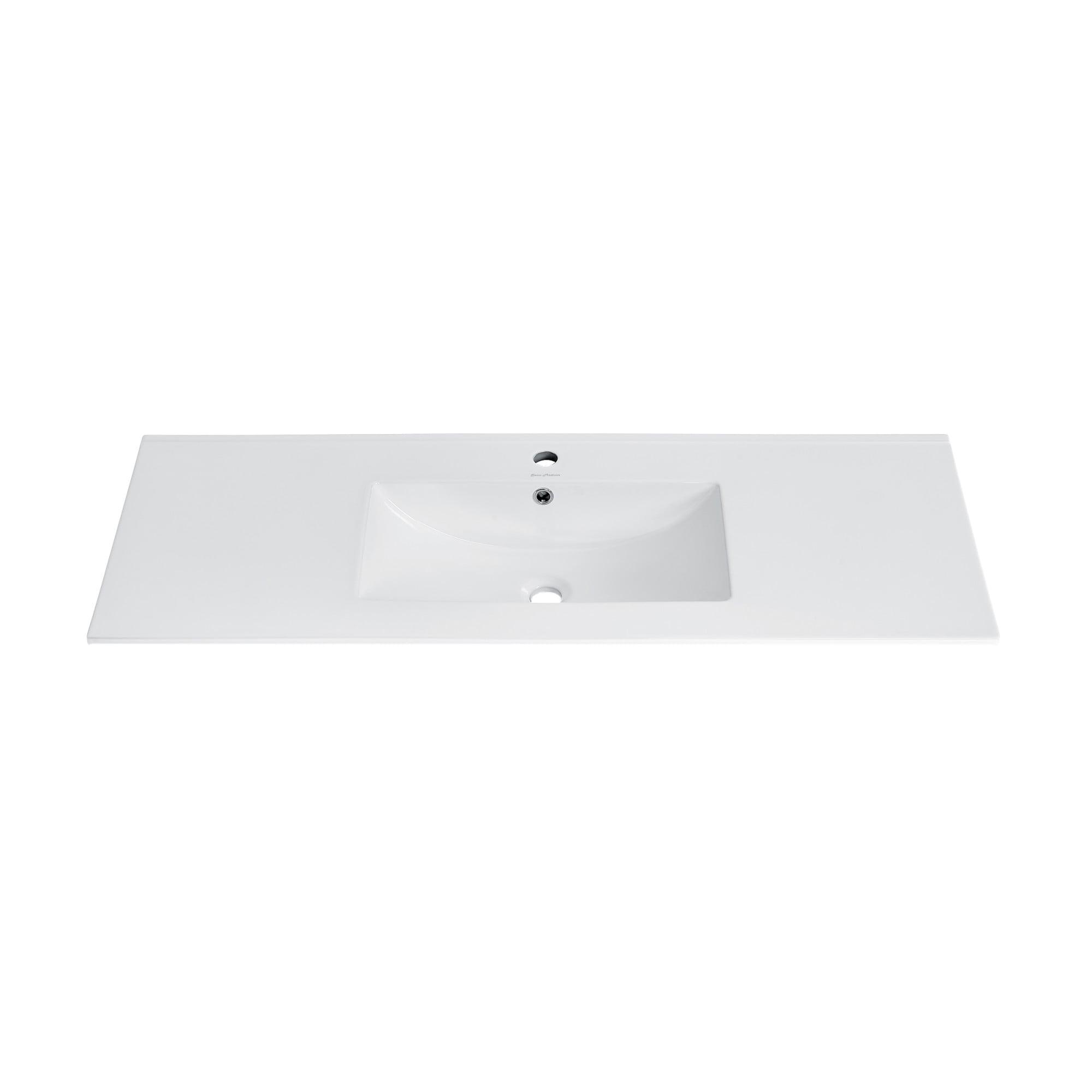 Swiss Madison 47.56'' Single Bathroom Vanity Top in Glossy White with Sink