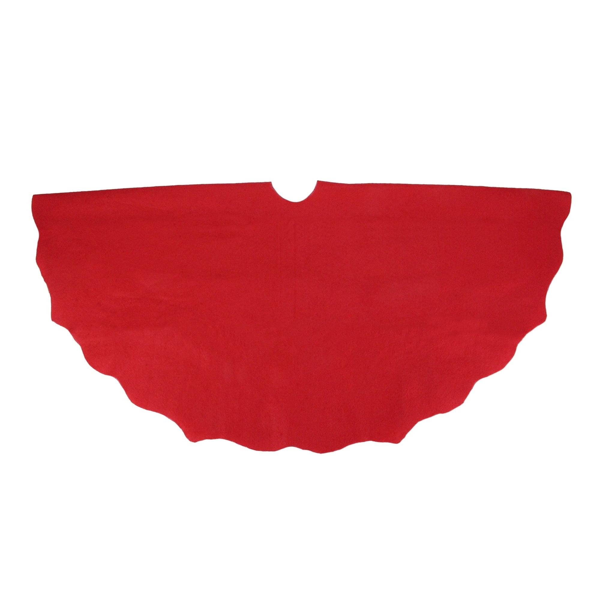 Northlight Scalloped Edge Christmas Tree Skirt - 48" - Red