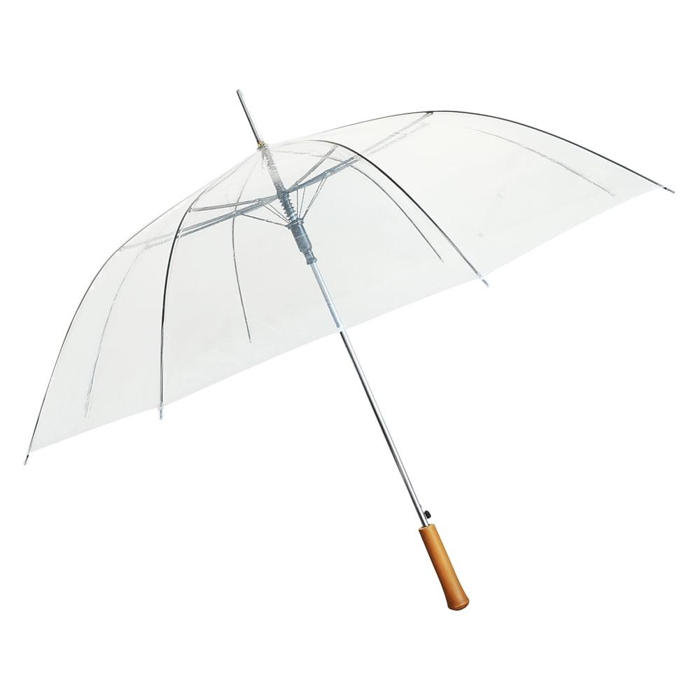 48" Clear Auto-Open Umbrella with Resin Handle