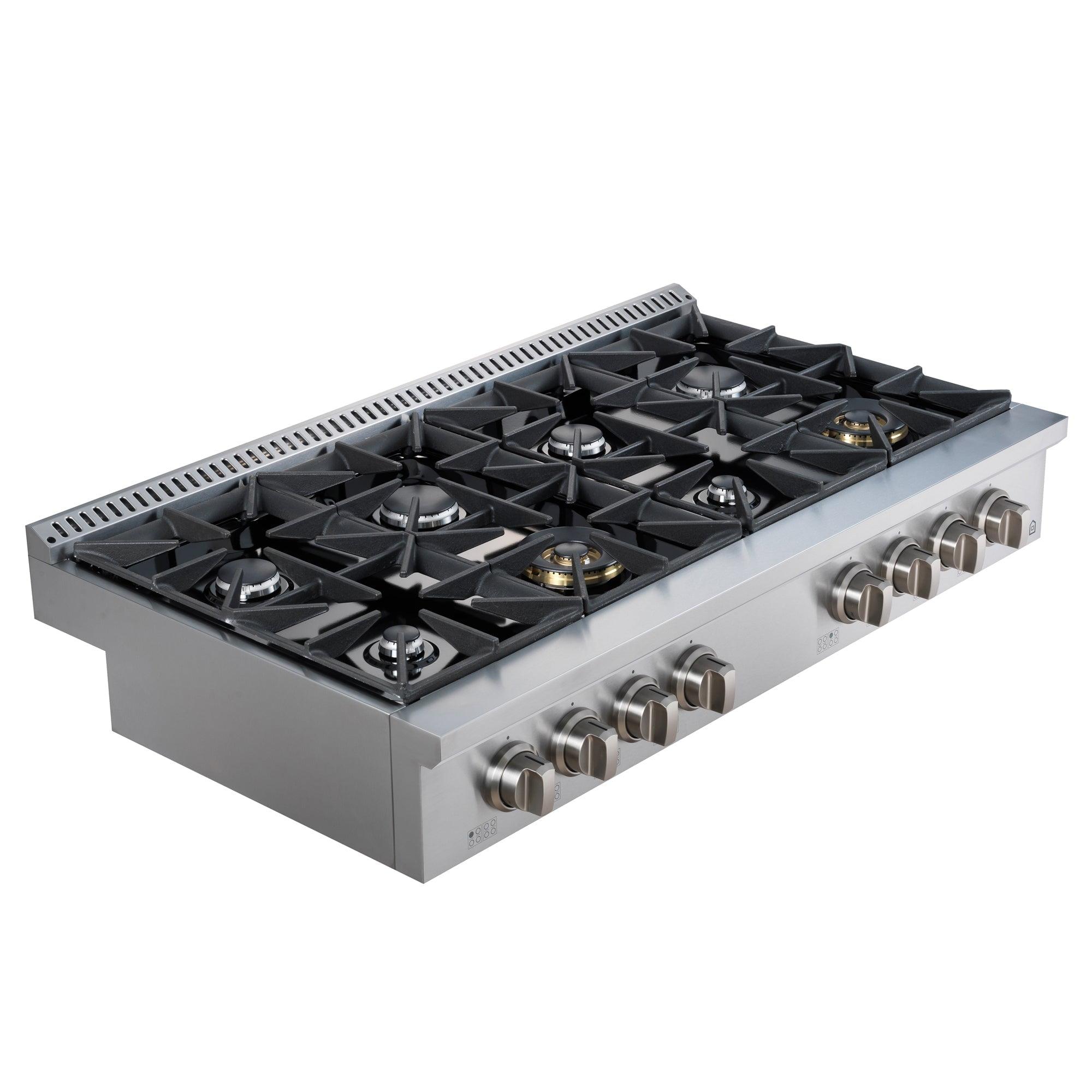 Ancona 48" Black Gas 8 Burner Cooktop