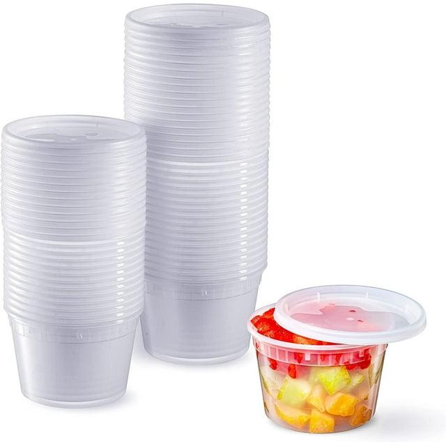 48 Sets - 16 oz. Plastic Deli Food Storage Containers with Airtight Lids