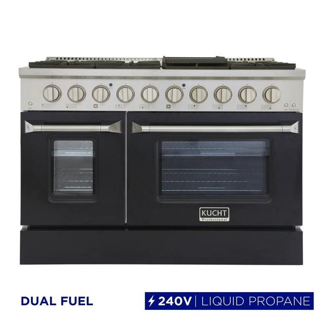 48 in. 6.7 cu. ft. Dual Fuel Range for Natural Gas in Black