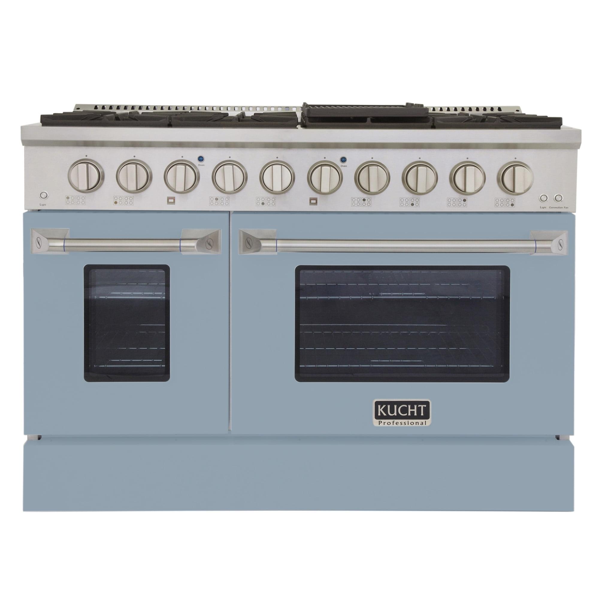 48 in. 6.7 cu. ft. Propane Gas Range with Convection Oven in Light Blue