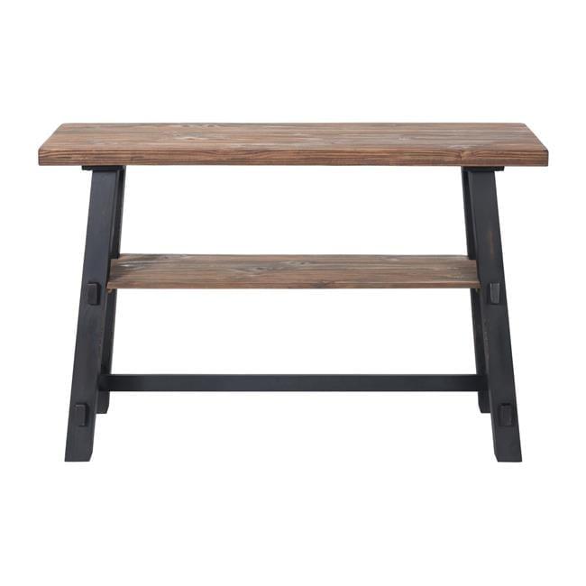 48" Odin Solid Wood Console Table with Shelf Black - Alaterre Furniture: Mid-Century Style, Pine Frame, Easy to Assemble