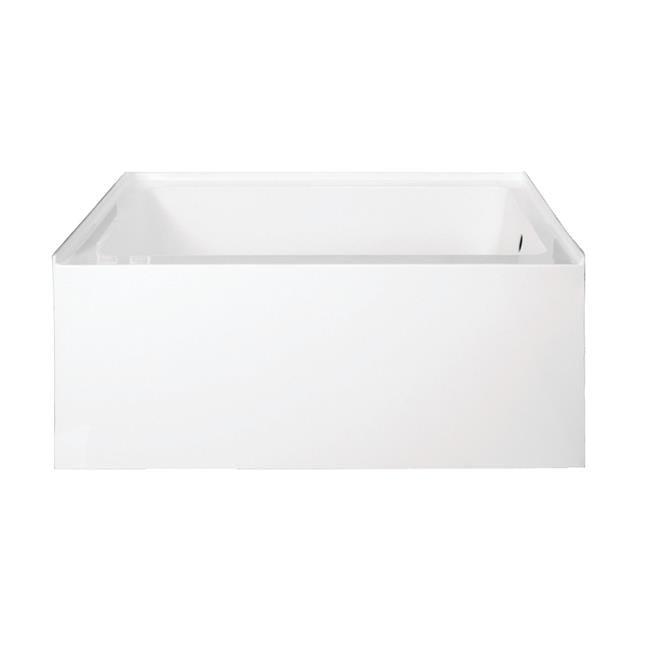 48 in. Aqua Eden Ambry Acrylic Alcove Tub with Right Hand Drain Hole, White