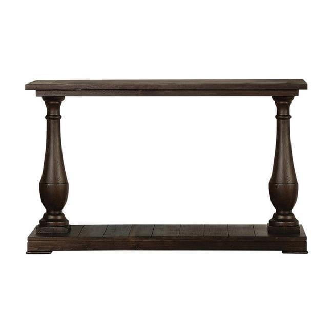 Aria 48" Brown Wood and Glass Console Table with Storage