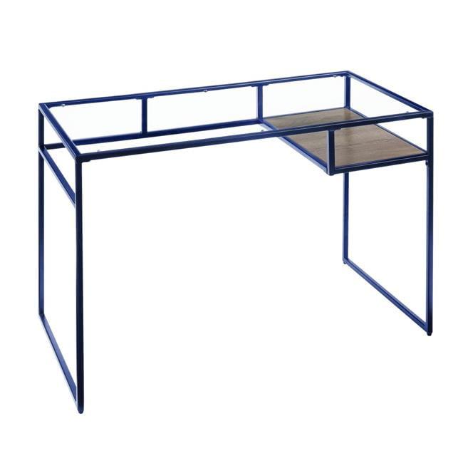 Desk, Blue & Glass Work Surfaces