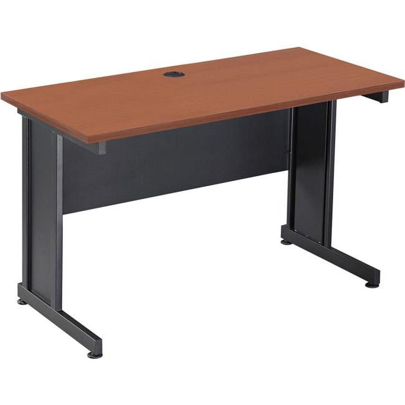 48" Cherry Laminate Top Black Steel Frame Desk