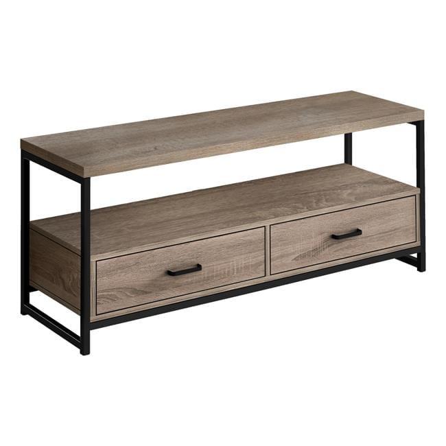 48 in. Metal TV Stand, Dark Taupe & Black