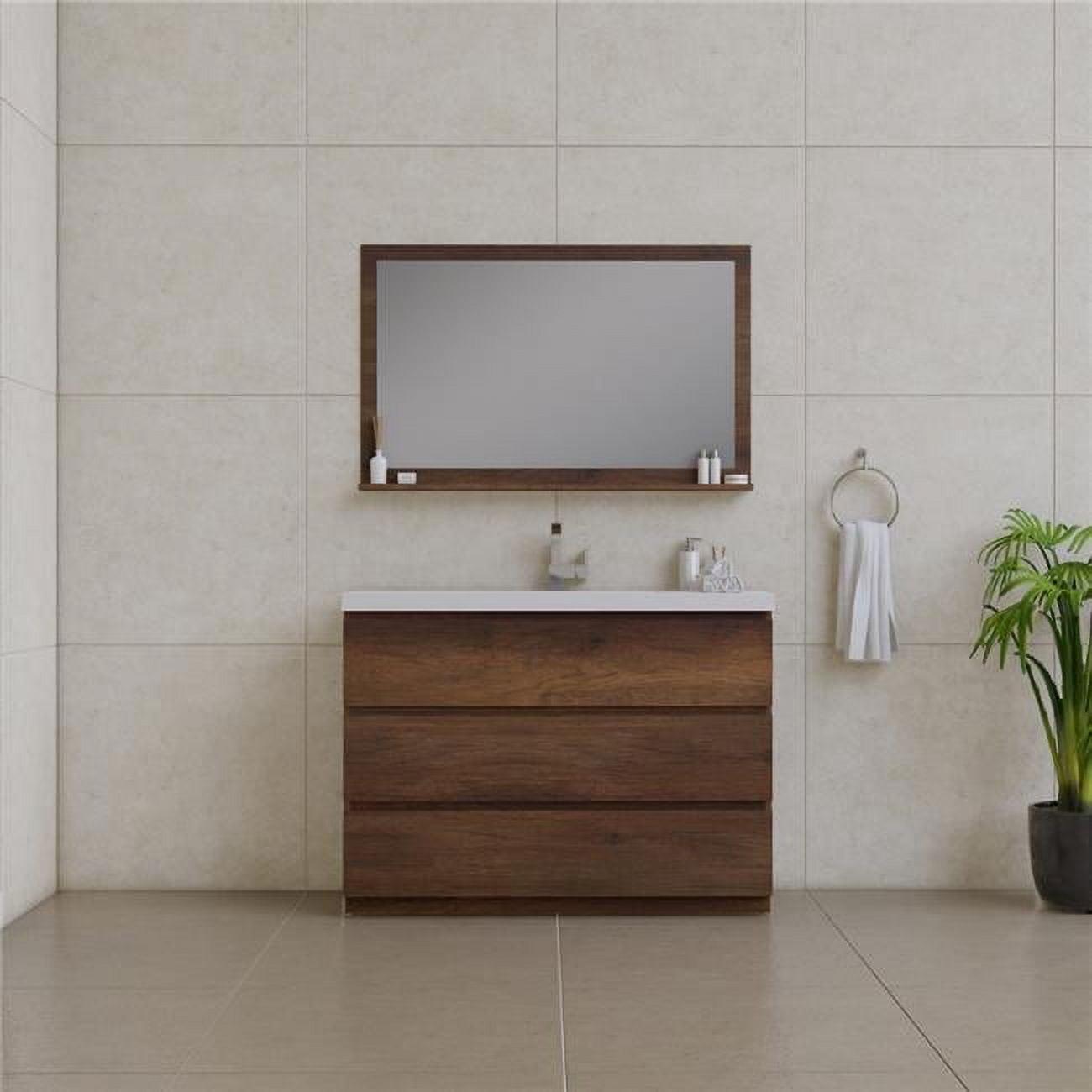 Alya Bath Paterno 48" Modern Wood Freestanding Bathroom Vanity in Rosewood Brown