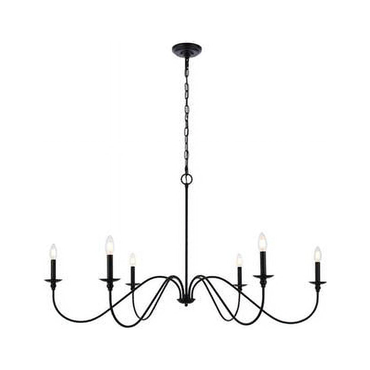 Rohan Matte Black 48" Iron Adjustable Chandelier