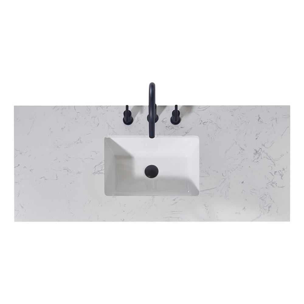 48" Single Bathroom Vanity Top in Aosta White with Sink