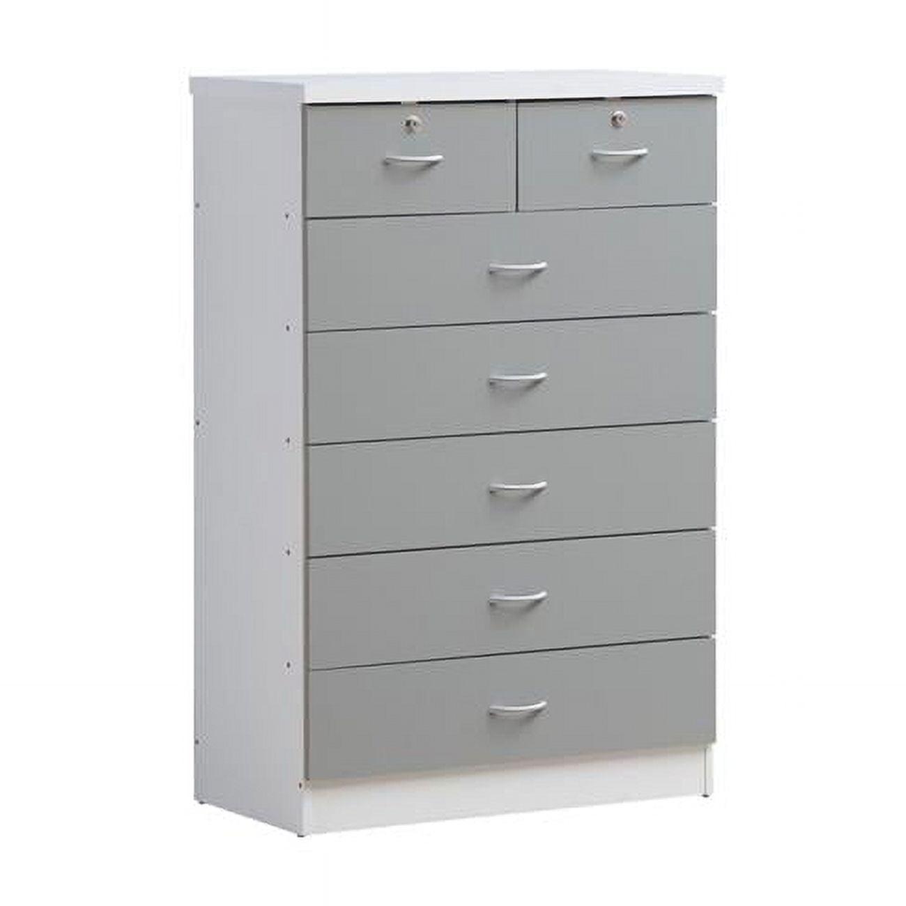 48 x 18 x 31.5 in. 7-Drawer Chest with Locks on 2-Top Drawers, Grey