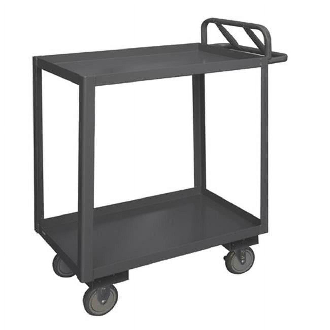 Gray 48 x 24 Industrial Rolling Stock Cart with Ergonomic Handle