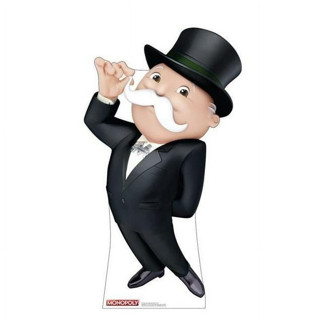 48 x 27 in. Life-Size Cardboard Cutout of Mr. Monopoly Moustache Twirl