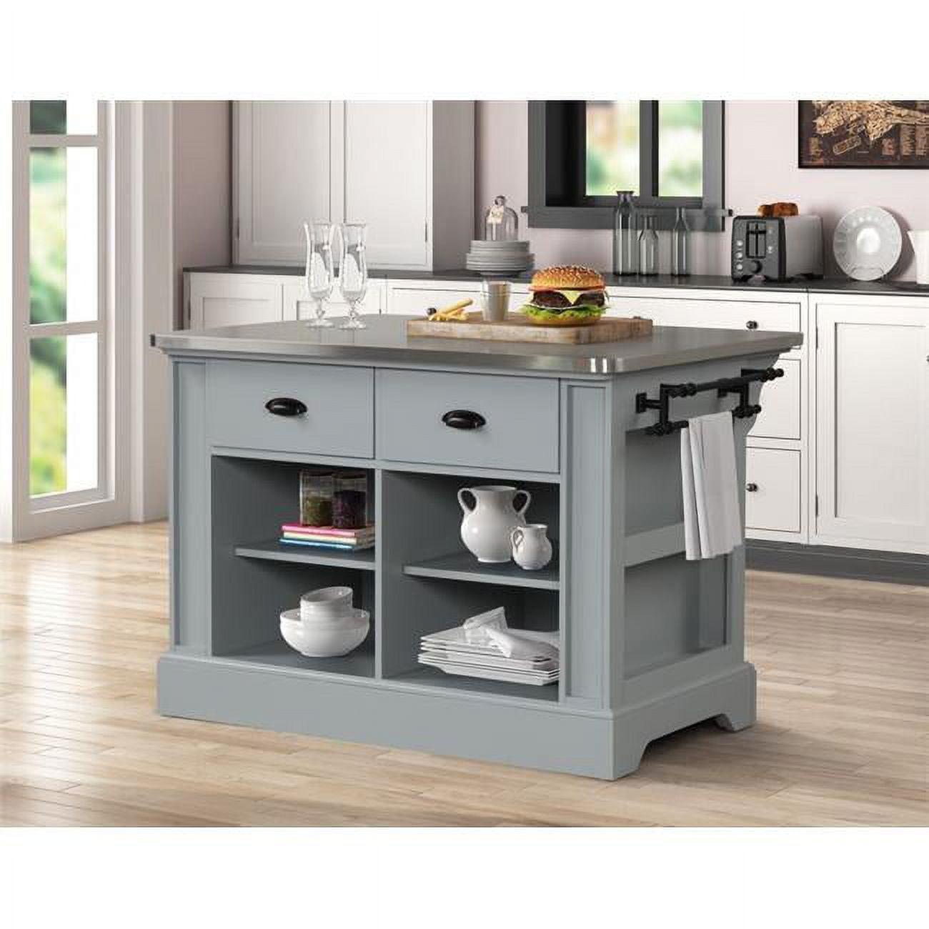 ACME Urrur Kitchen Island in Gray Finish