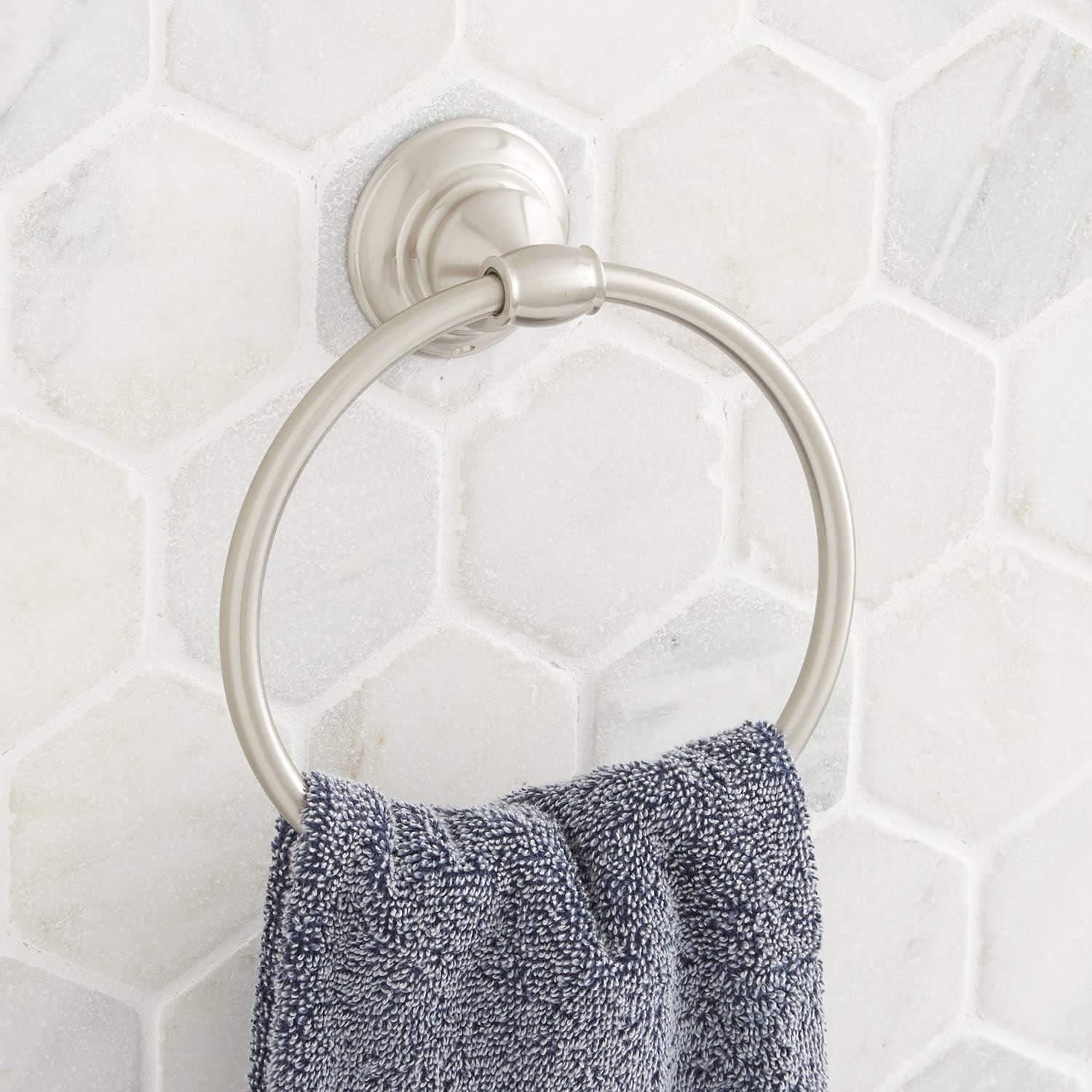 Brushed Nickel Round Wall Mounted Towel Ring