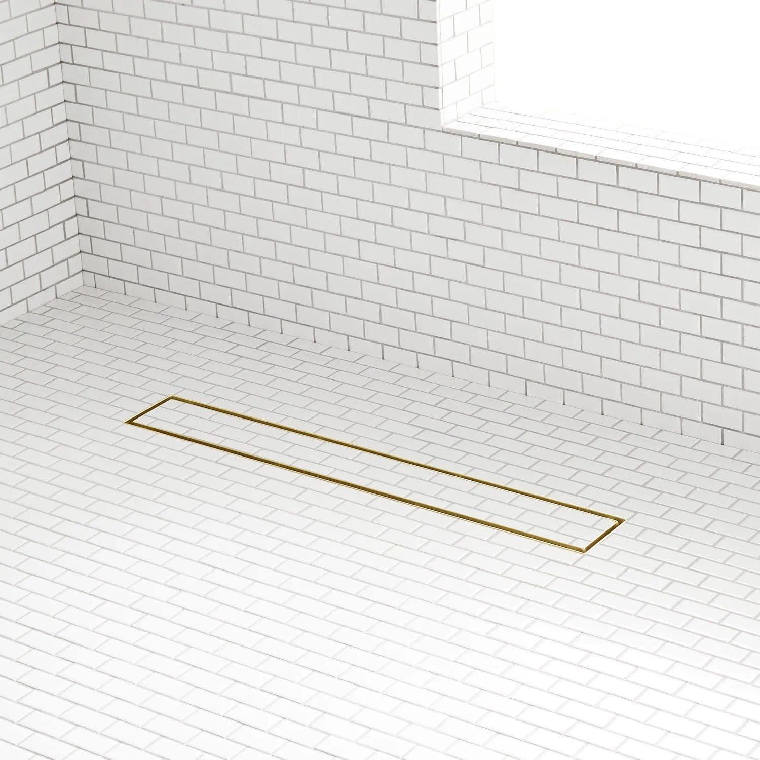 Cohen 18" Brushed Gold Tile Insert Linear Shower Drain