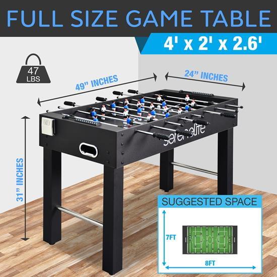 SereneLife 48" Arcade Foosball Table - Home Game Room Soccer Table, Modern Black
