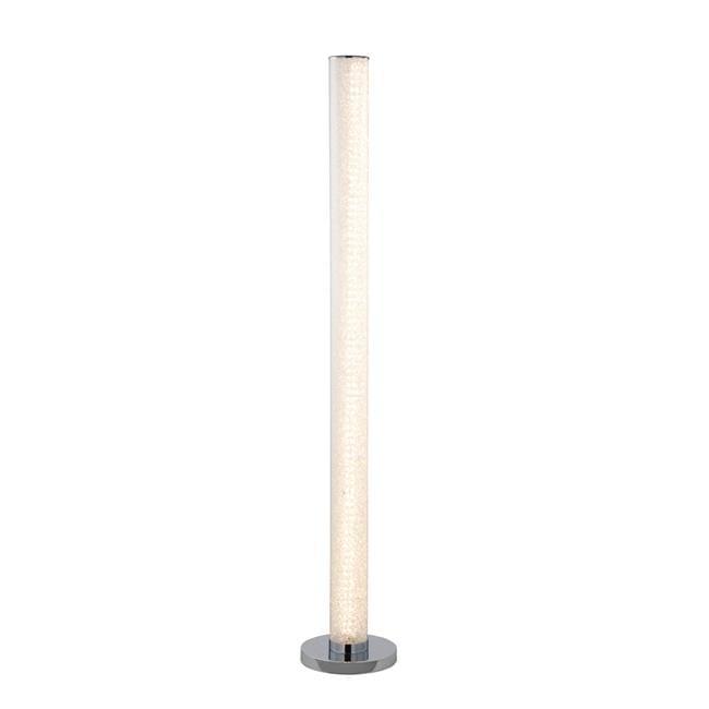 51" White Crystal Sandrocks LED Column Floor Lamp with Chrome Base