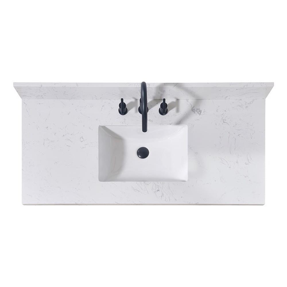 49" Aosta White Composite Stone Vanity Top with Ceramic Sink