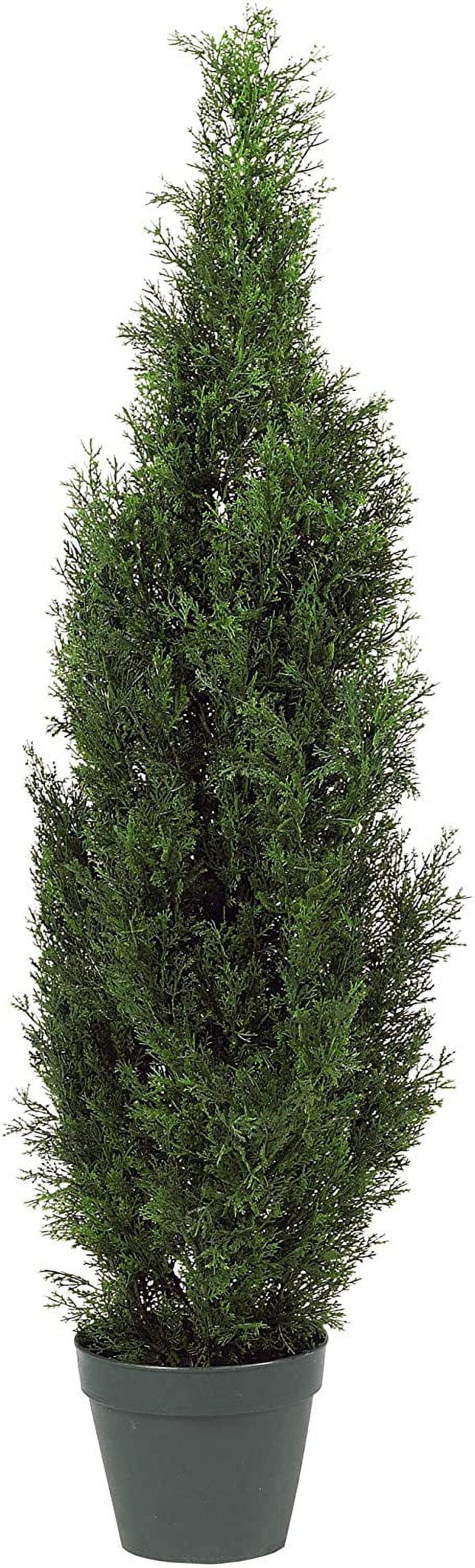 50" Green Silk Potted Outdoor Topiary