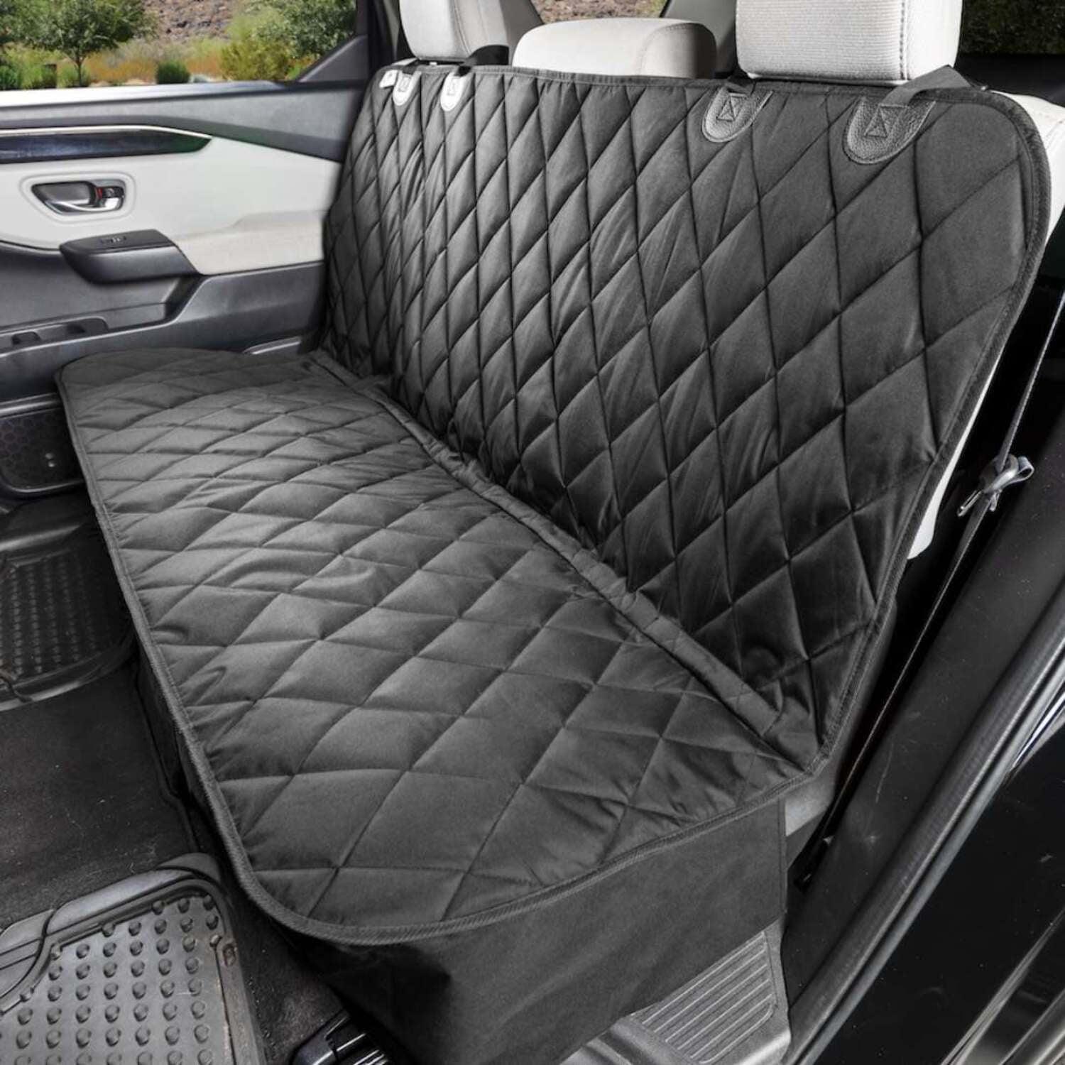 Black Quilted Waterproof Dog Car Seat Cover, 54" Wide