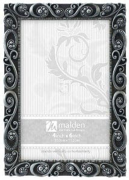 Ornate Pewter 4x6 Rectangular Photo Frame with Glass Cover