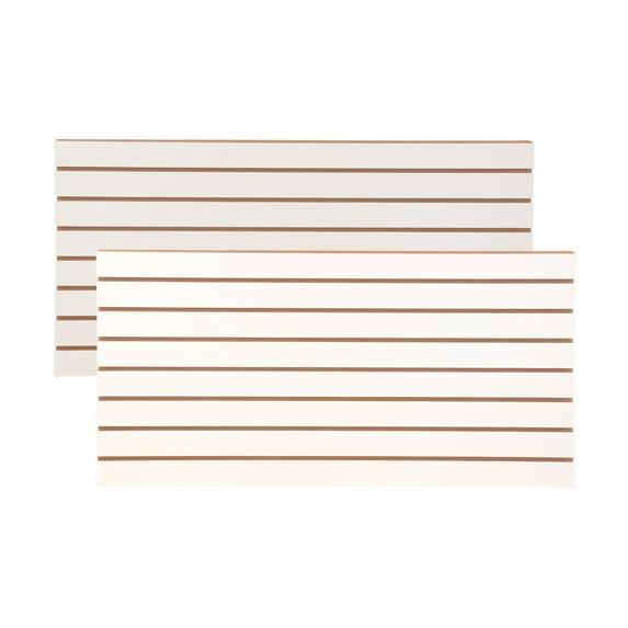 4ft x 2ft Horizontal White Slatwall Panels Easy Organizer (24"H x 48"L) - Pack of 2 - Streamline Your Space with Effortless Retail Displays  Garage Wall Solutions  and Craft Storage Organization