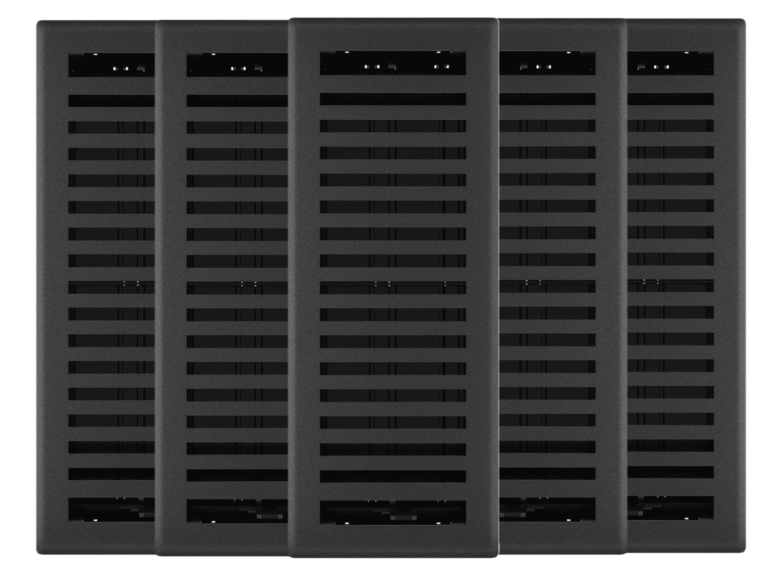 Montezuma Black Iron Decorative Floor Registers 4" x 12" (5-Pack)