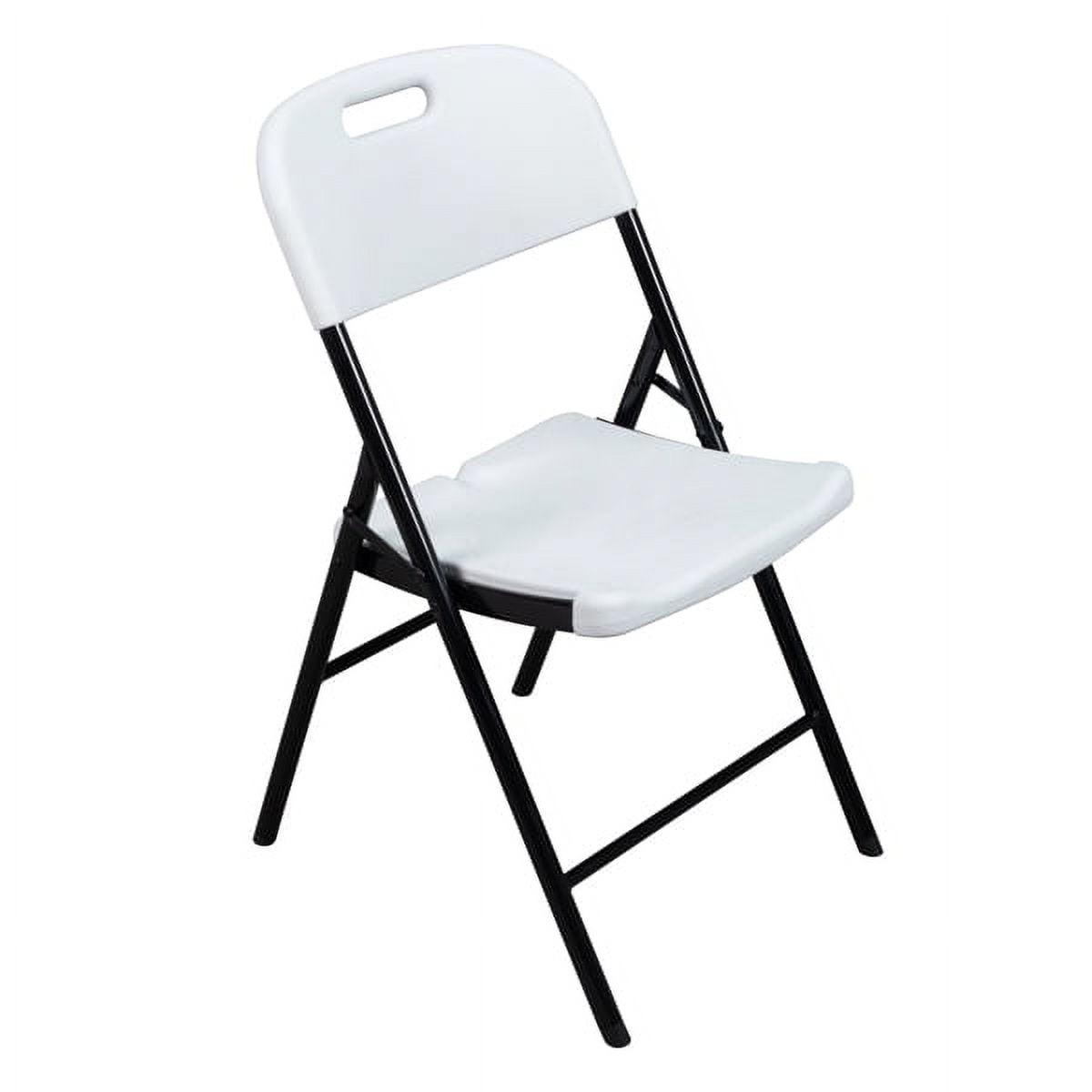 White and Black HDPE Folding Garden Chair Set