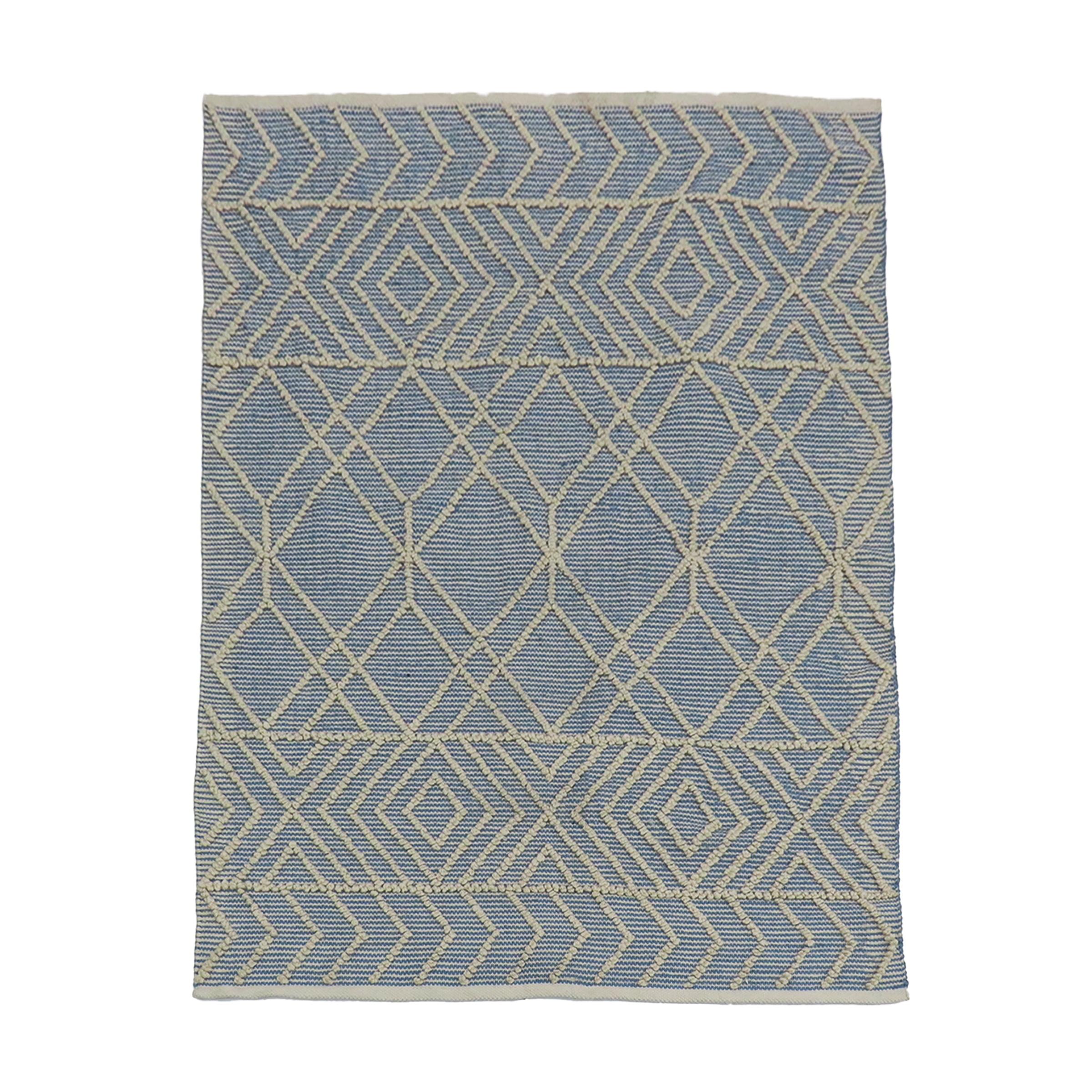 4x6 Geometric Hand Woven Indoor/Outdoor Rug Cloud Blue - National Tree Company