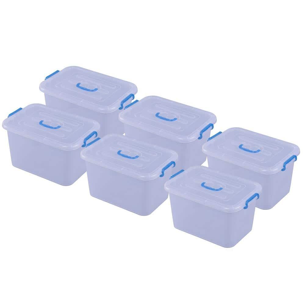 Basicwise Large Clear Storage Container With Lid and Handles