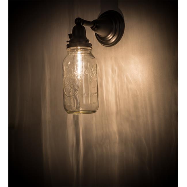 Meyda 5.5"W Mason Jar Wall Sconce