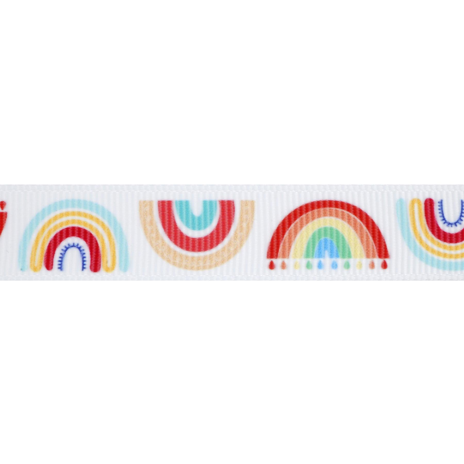 5/8'' x 7 yd. Grosgrain Rainbow Ribbon by Celebrate It®