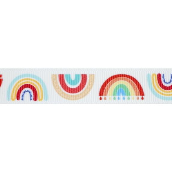 5/8'' x 7 yd. Grosgrain Rainbow Ribbon by Celebrate It®