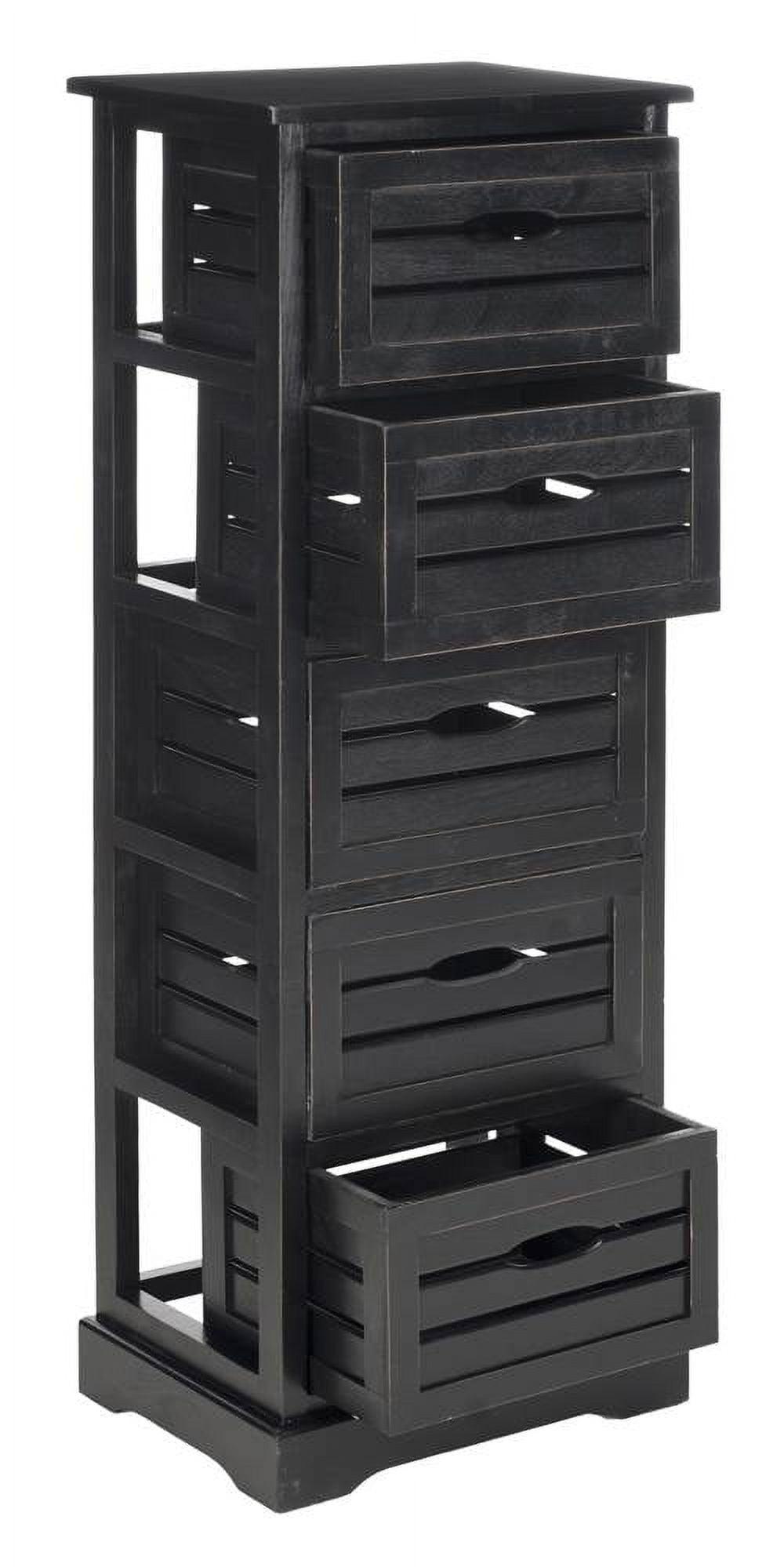 Sarina Black Pine 5-Drawer Coastal Chest