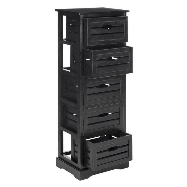 Samara 5 Drawer Cabinet - AMH5714 - Distressed Black - Safavieh Couture