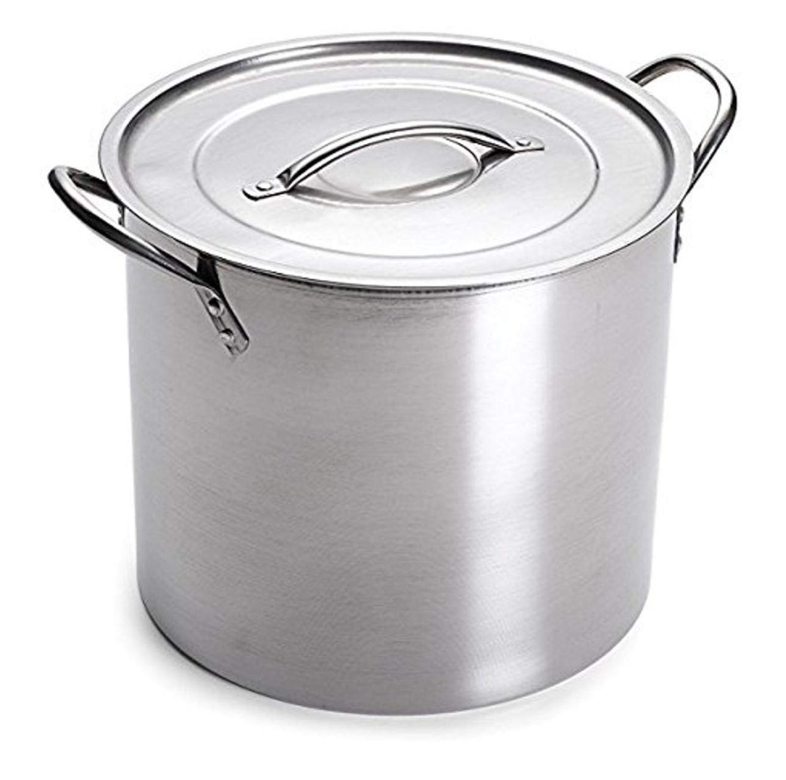 5 Gallon Stainless Steel Stock Pot with Lid, 12.5 x 12.5 x 11.5