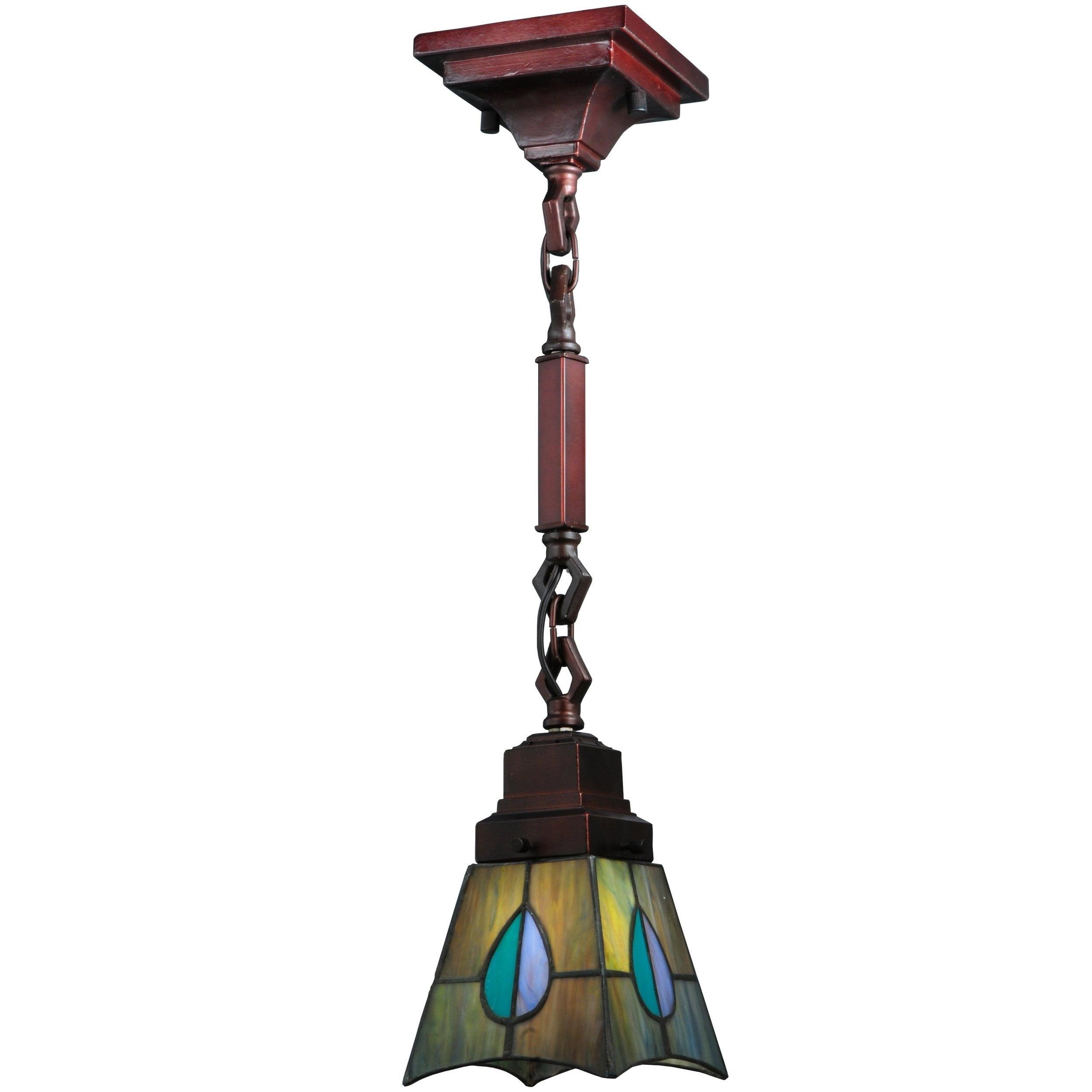 23.5" Bronze and Glass Mini Pendant Light