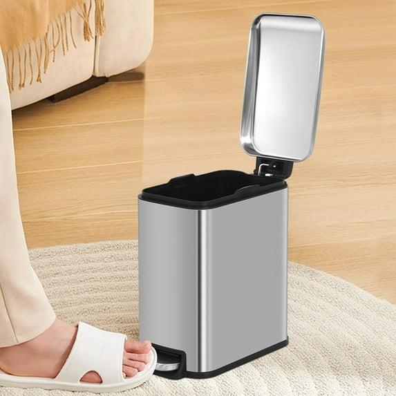 FDW Bathroom Trash Can With A Lid 1.3 Gallon  (5 L) Small Trash Bin Step Pedal Garbage Can With Removable Bucket Slim For Small Spaces For Bathroom,Bedroom,Kitchen,Office
