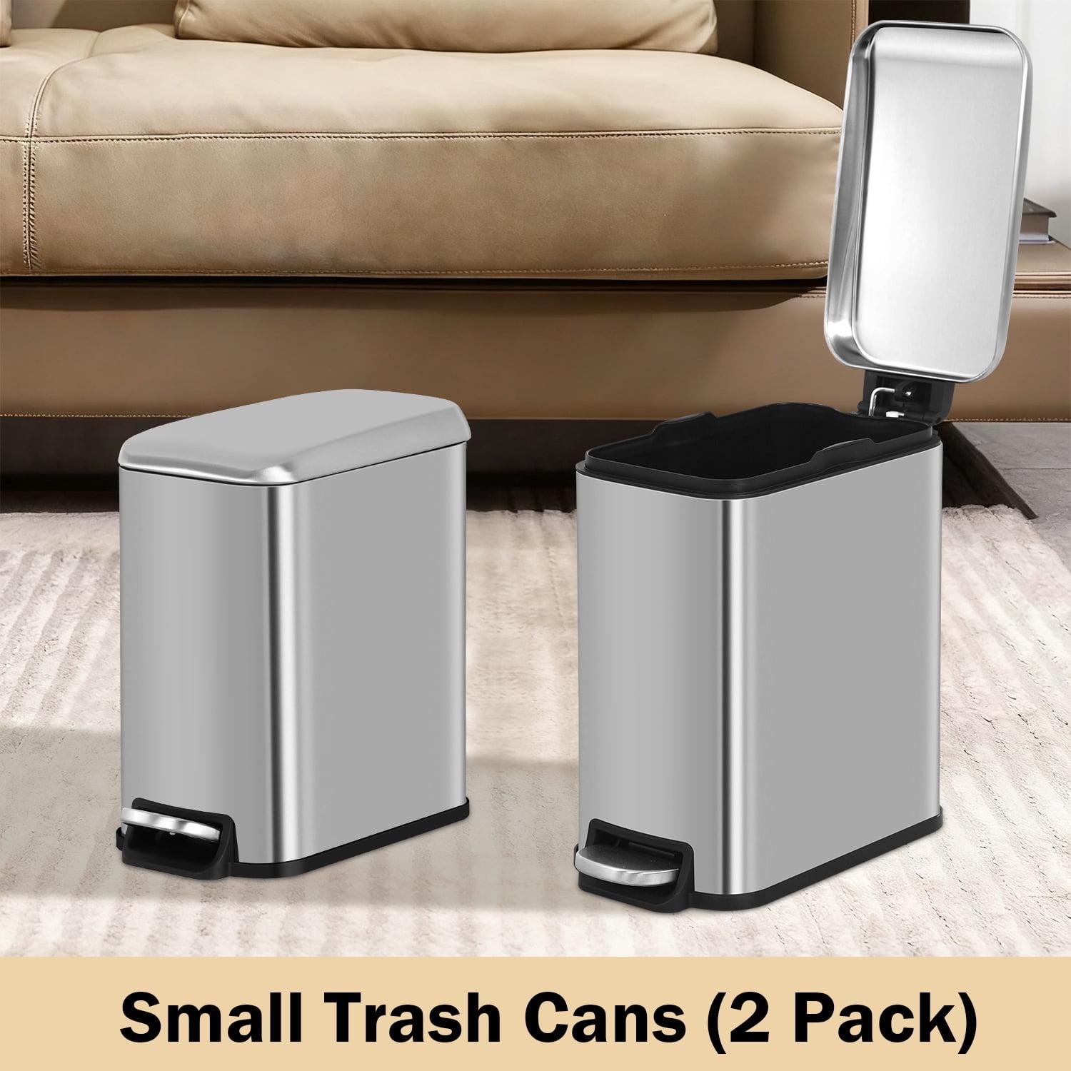 FDW Bathroom Trash Can With A Lid 1.3 Gallon  (5 L) Small Trash Bin Step Pedal Garbage Can With Removable Bucket Slim For Small Spaces For Bathroom,Bedroom,Kitchen,Office