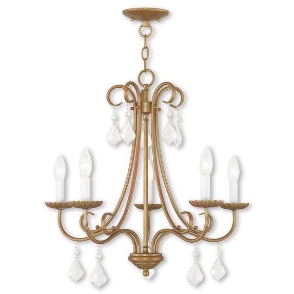 Livex Lighting Daphne 5 - Light Chandelier in  Antique Gold Leaf