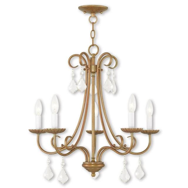 Livex Lighting Daphne 5 - Light Chandelier in  Antique Gold Leaf